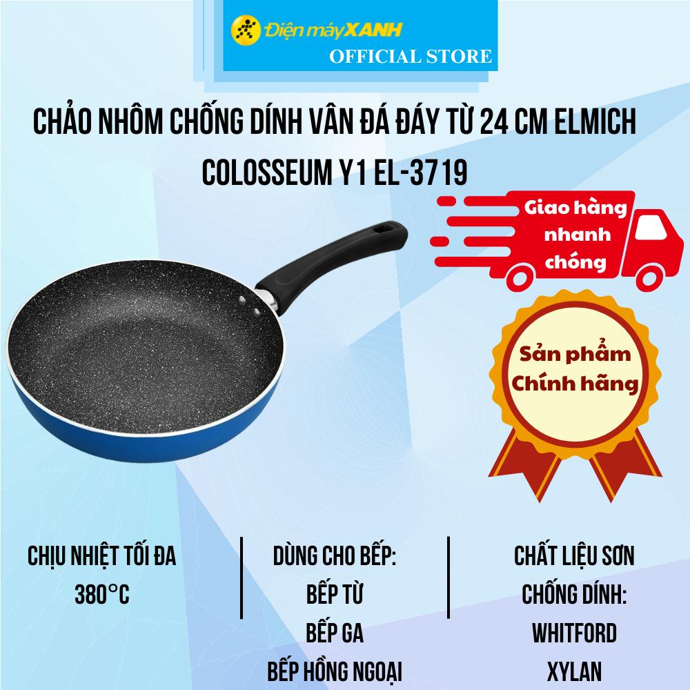 Chảo nhôm chống dính vân đá đáy từ 24 cm Elmich Colosseum Y1 EL-3719 - Hàng Chính Hãng