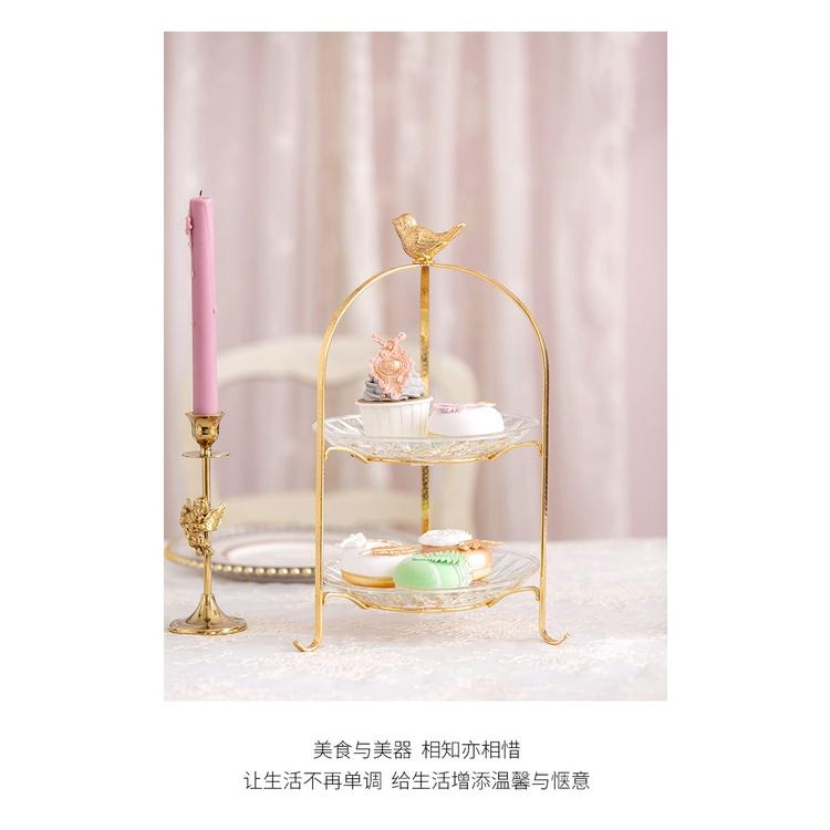 Đĩa quả 2 tầng Chim khuyên tân cổ điển phong cách Bắc Âu Decor-08S