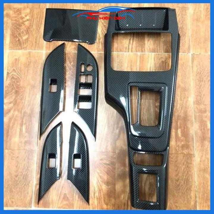 Ốp nội thất Fortuner 2017-2018-2019-2020-2021-2022 số tự động vân Cacbon ABS bảo vệ chống trầy xước và làm đẹp xe