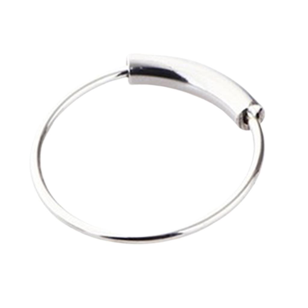 2pcs Nose Ring Nose Hoop Tragus Helix Ear Piercing Steel Ring 6mm Silver