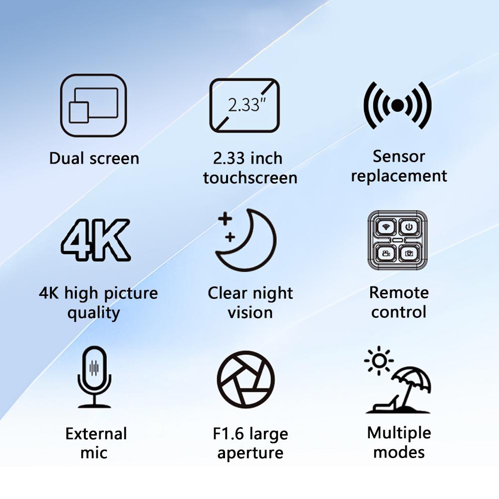 Máy ảnh hành động SJCAM SJ8 4K/30fps Máy ảnh thể thao màn hình kép DV Camcorder 20MP 2.33 "màn hình cảm ứng IPS với vỏ chống thấm 30m