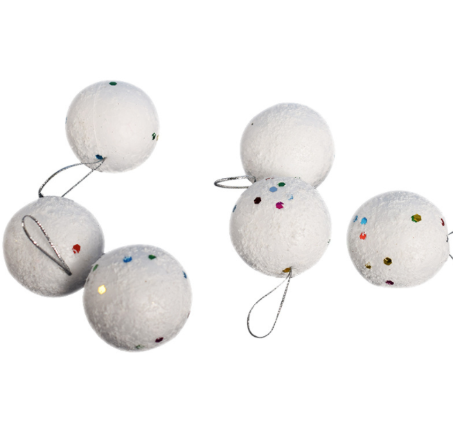 Set 6 Quả Cầu Tuyết Mẫu A43 Phụ Kiện Trang Trí Cây Thông Giáng Sinh Trang Trí Noel