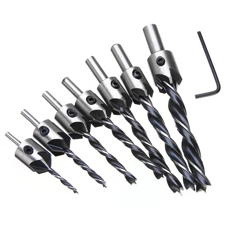 Bộ 7 Mũi Khoan Mồi Bắt Âm Vít Trên Gỗ Từ 3mm Đến 10mm