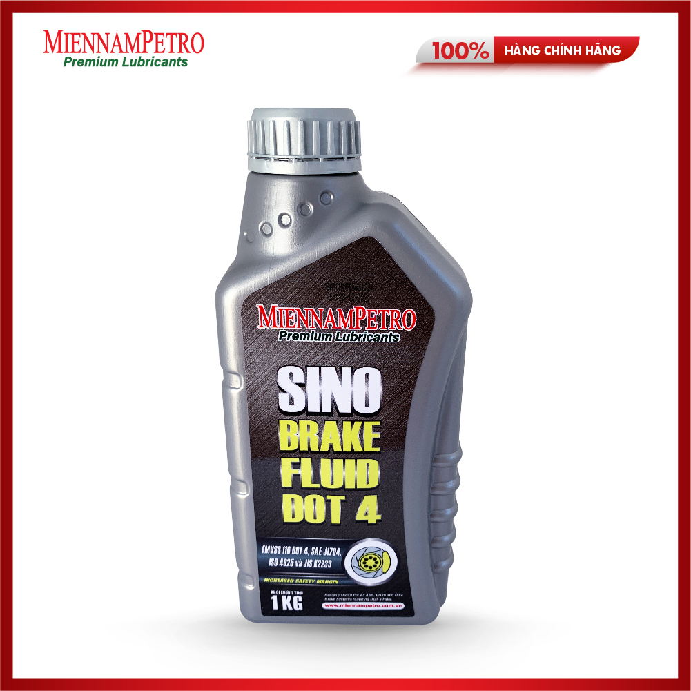 Dầu Thắng Phanh MiennamPetro Sino Brake Fluid Dot 4 1Kg Chống Gỉ Và Mài Mòn Chất Lượng Cao Đạt ISO 4925 Phú Hợp Xe Ô Tô