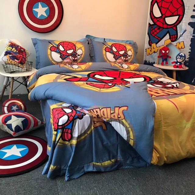 Set Cotton 3D Disney Hàng Nhập Khẩu Cao Cấp 4 Món Mẫu Người Nhện Vàng 1