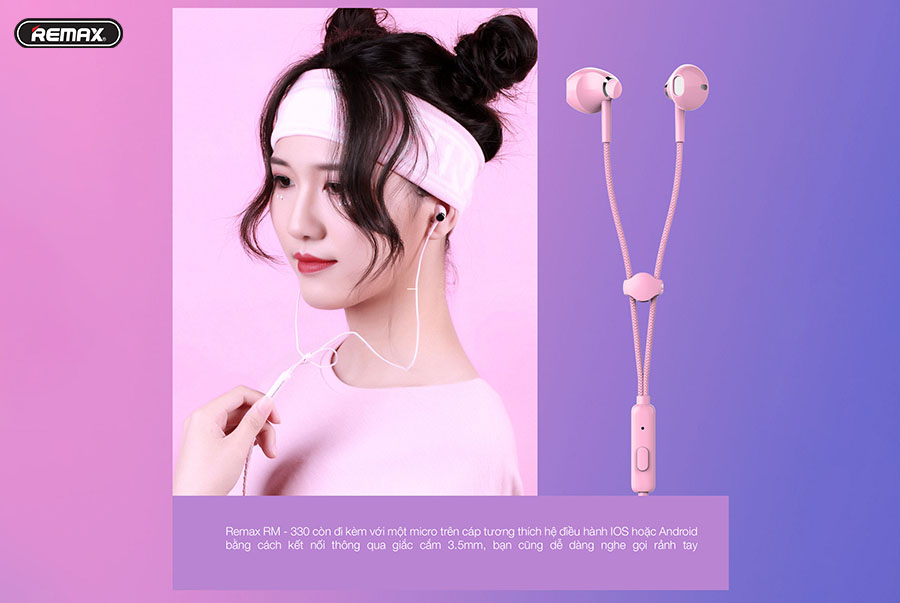 Tai Nghe In – Ear REMAX RM-330 Jack 3.5 - Hàng Chính Hãng