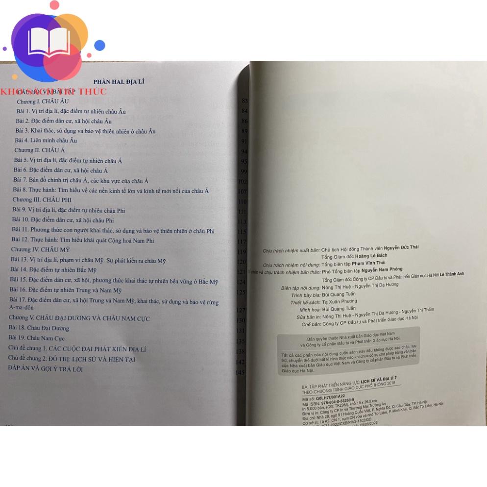 Sách - Bài tập phát triển năng lực Lịch Sử và Địa Lí 7