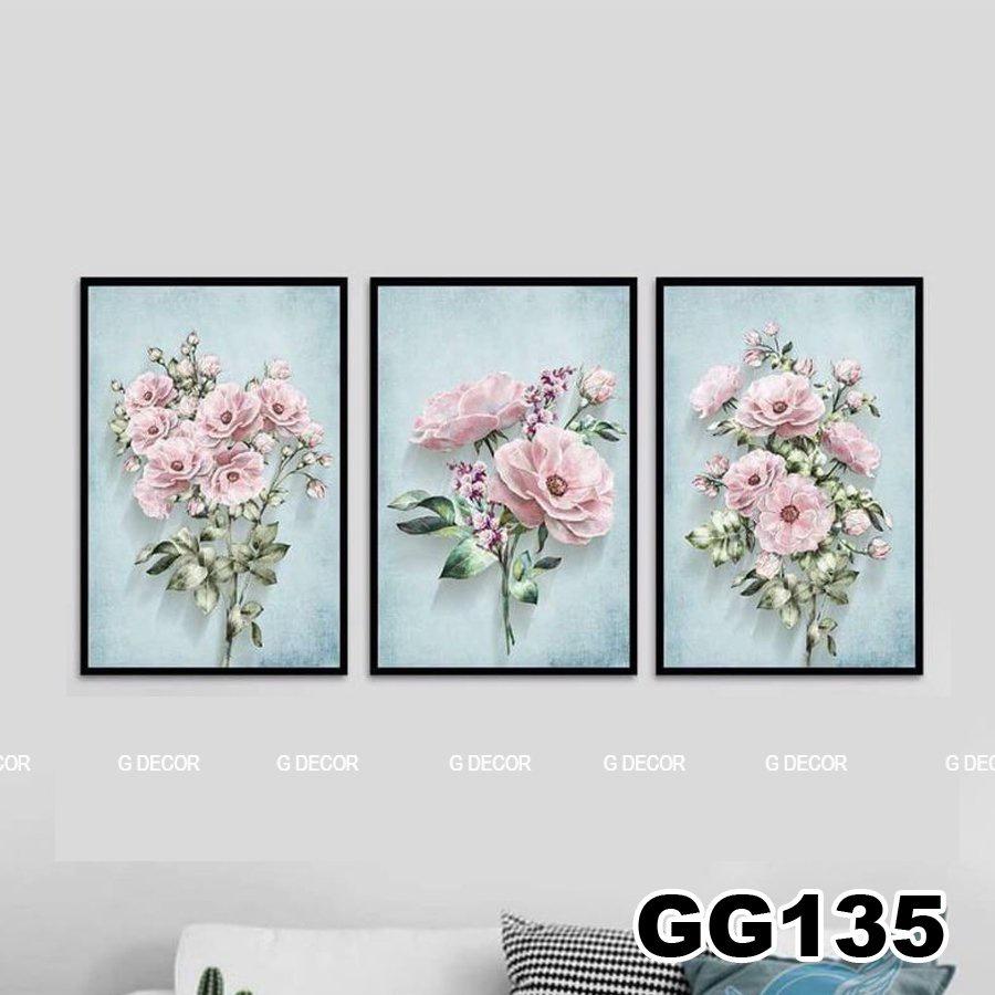 Tranh treo tường canvas 3 bức phong cách hiện đại Bắc Âu 128, tranh decor trang trí phòng khách, phòng ngủ, phòng ăn