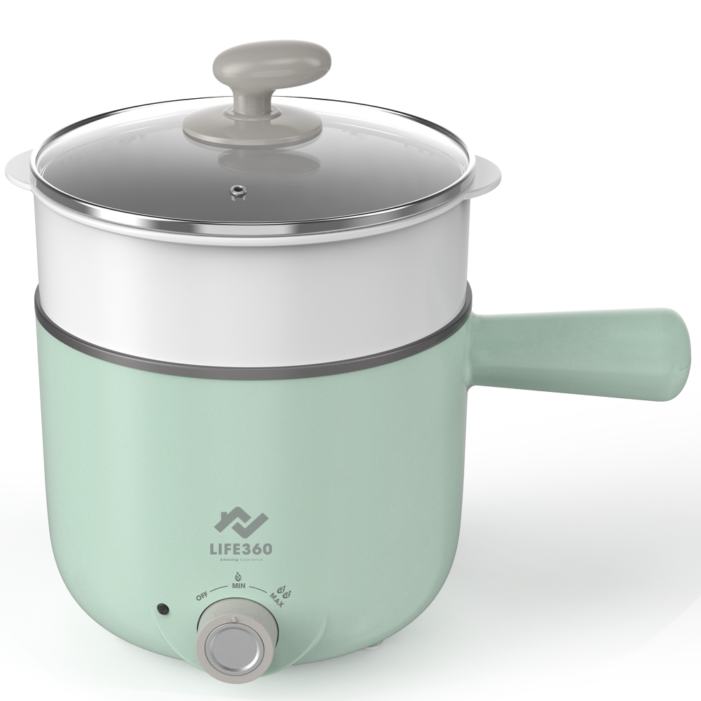 Nồi Điện Đa Năng Chống Dính Cao Cấp LIFE360 Amazing Experience AL-D12L5 - Nồi Điện Chống Dính Đa Chức Năng, nấu lẩu, hấp, luộc, xào..., chất liệu cao cấp, an toàn sức khỏe- Hàng chính hãng