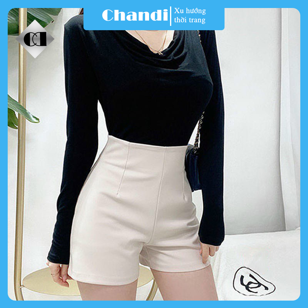 Chân Váy Short Nữ Dáng Chữ A Cạp Cao, Chất Liệu Vitex tuyết mưa Tôn Dáng Thương Hiệu Chandi CV11