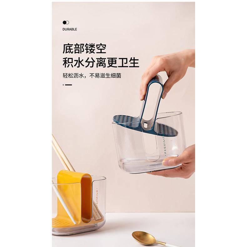 Hộp đựng đũa muỗng 2 ngăn, Ống đựng đũa ráo nước nhựa PP dày siêu bền