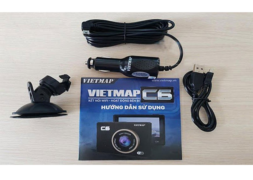 Camera Hành Trình ghi hình Ô tô VietMap C6 ( Phát WiFi + Sim 4G)  + Tặng thẻ Nhớ 32G - Hàng chính hãng