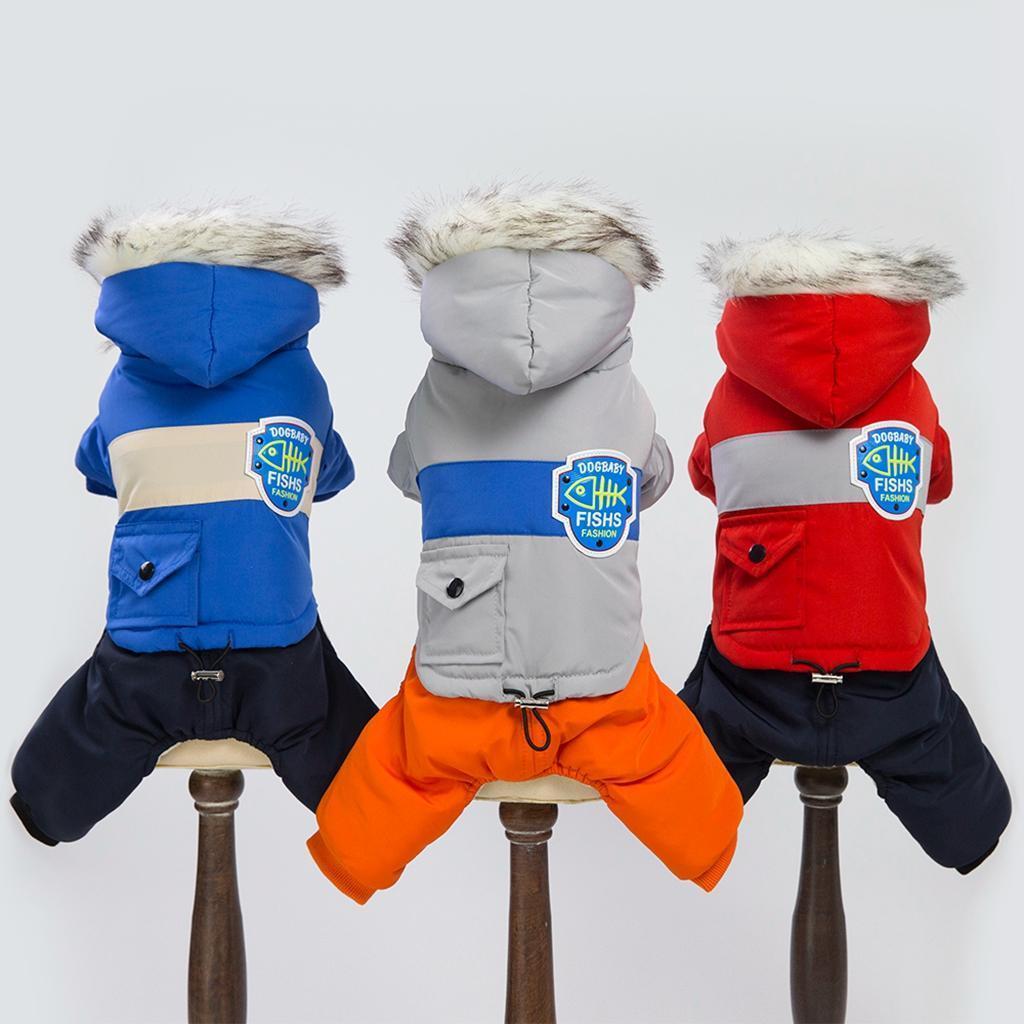Dog Puppy Pet Hooded Down Jacket Coat Clothes Costume Winter Jumpsuit