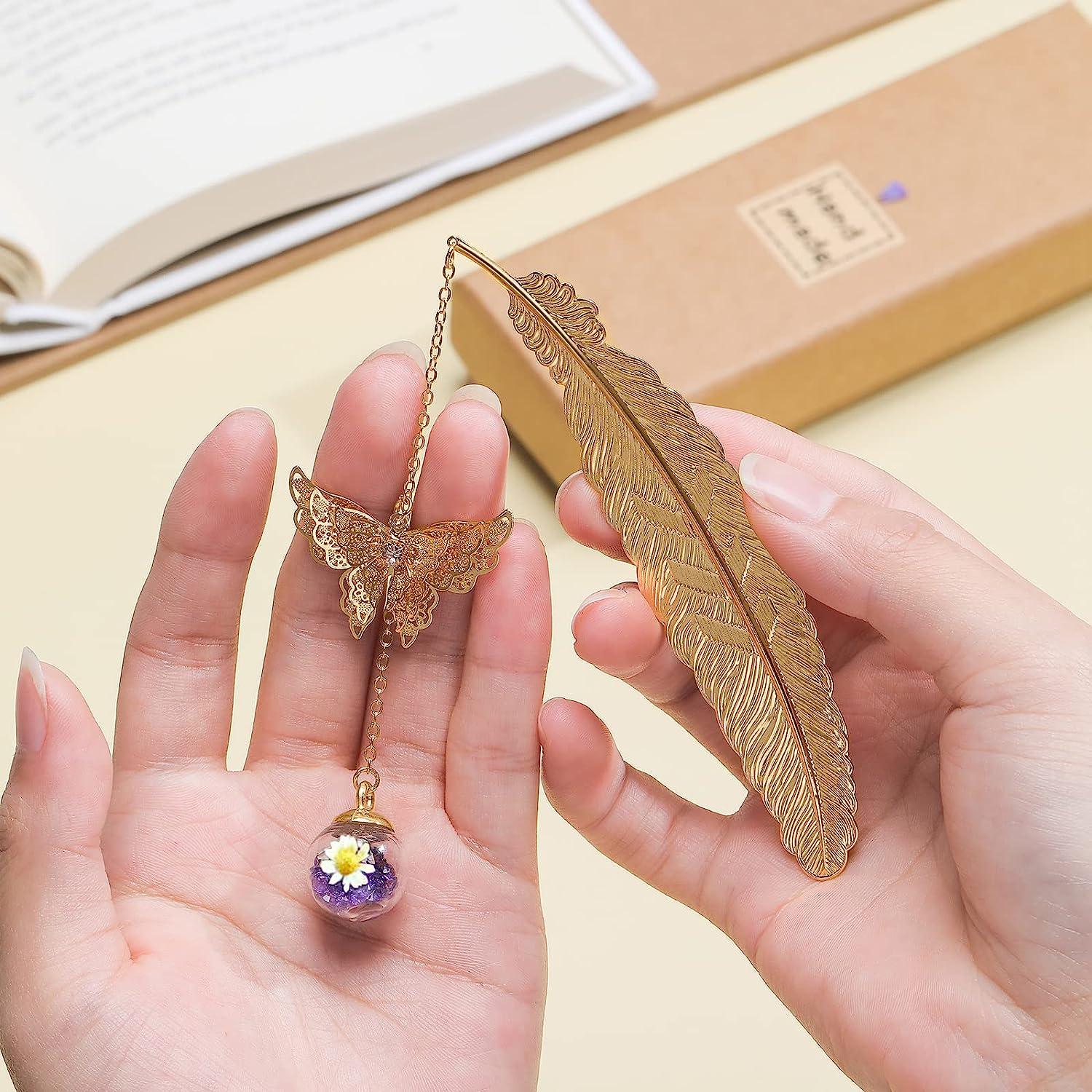 Kim Loại Feather Bookmark Món quà sinh nhật Giáo viên Lady Butterfly Bookmark