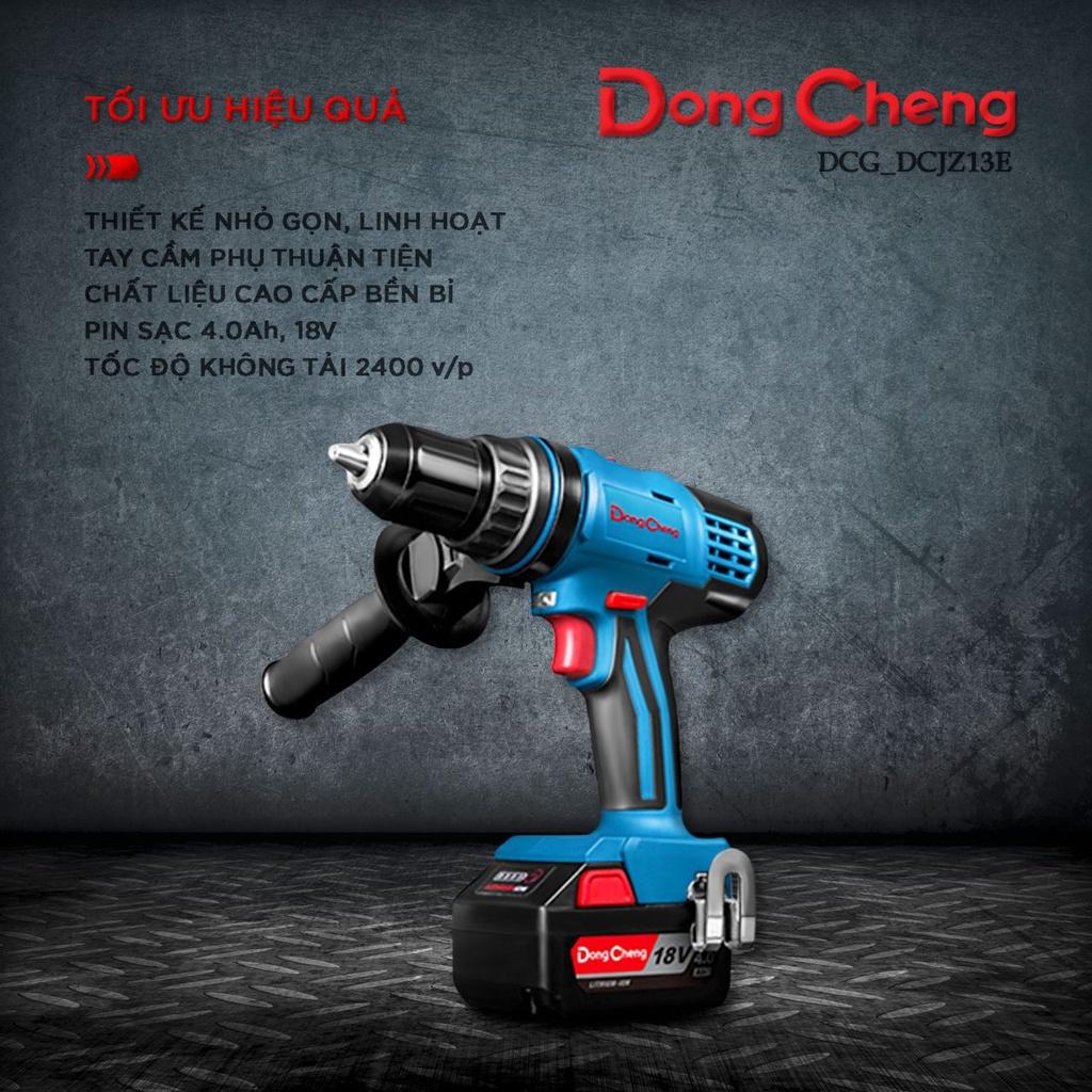 Máy khoan + bắt vít dùng pin Dongcheng DCJZ13E