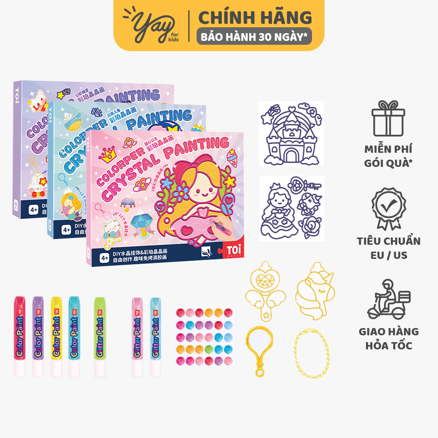 Bộ Kit DIY Tự Làm Móc Khóa/Mặt Dây Chuyền Cực Kì Dễ Thương Bằng Gel Màu Kim Tuyến 4+ | TOI