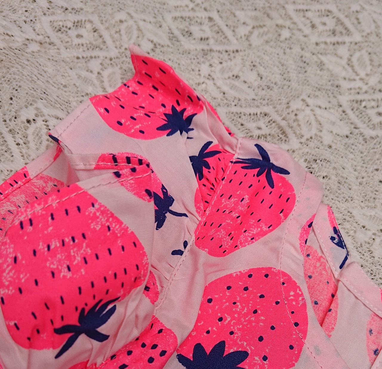 Đầm bé gái vải cotton kate dâu hồng