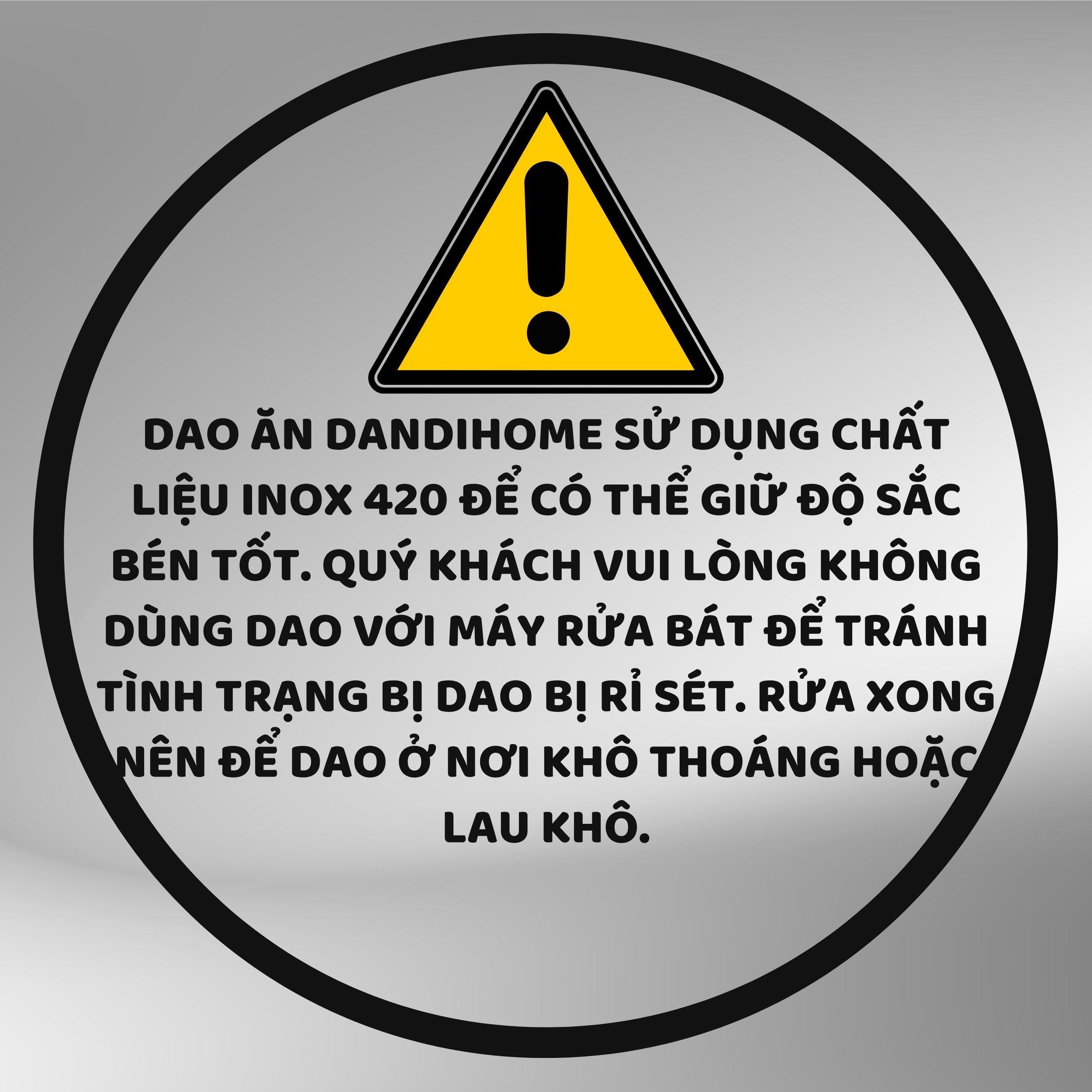 Bộ 6 dao ăn bít tết inox DandiHome 2020 cao cấp, sang trọng, tinh tế