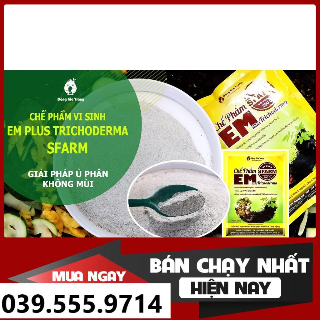 EM Plus Trichoderma Sfarm 200G DÙNG Ủ PHÂN RÁC THẢI KHÔNG MÙI