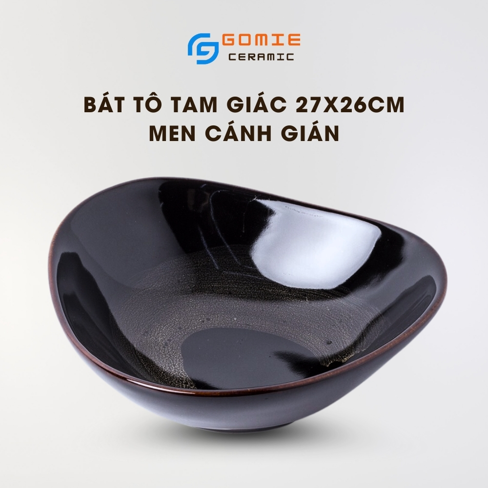 Bát Tô Tam Giác Men Cánh Gián 27x26cm - Bát Tô Tam Giác Cao Cấp