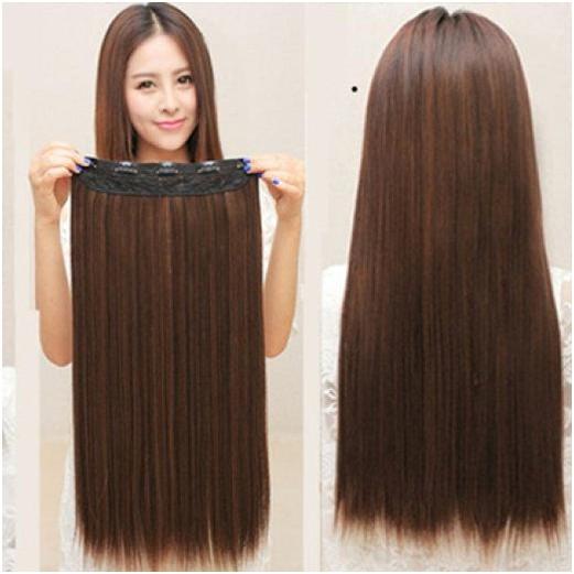 TÓC KẸP THẲNG 5 PHÍM DÀI 60CM RỘNG 25CM NẶNG 180-200G ĐỦ 4 MÀU HÌNH THẬT