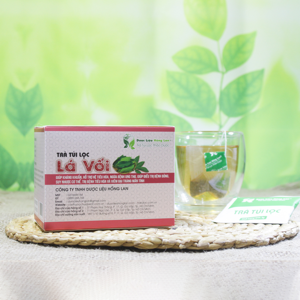 Trà Lá Vối túi lọc hộp 60g Cty Dược Liệu Hồng Lan - Giúp kháng khuẩn, hỗ trợ hệ tiêu hóa, ngừa bệnh ung thư, trị bệnh tiêu hóa và viêm đại tràng mãn tính,...