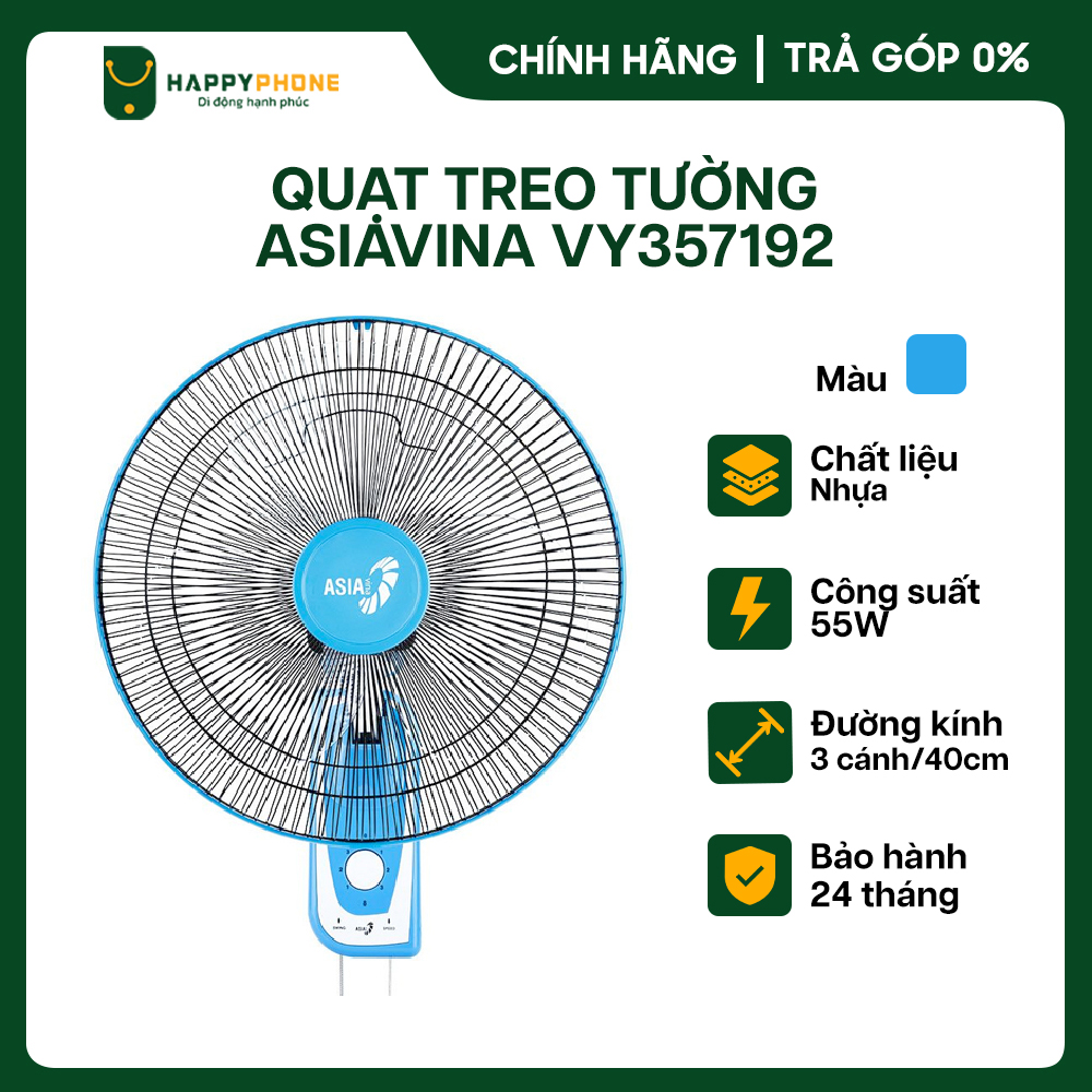 Quạt Treo Tường Asia 55W VY357192/ VY357290 / VY357792 - Hàng Chính Hãng