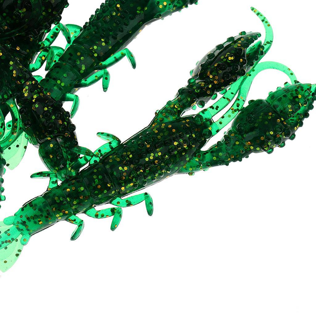 Pack of 5 Soft Rubber 3D Shrimp Prawn Fishing Lures Bait Random Color