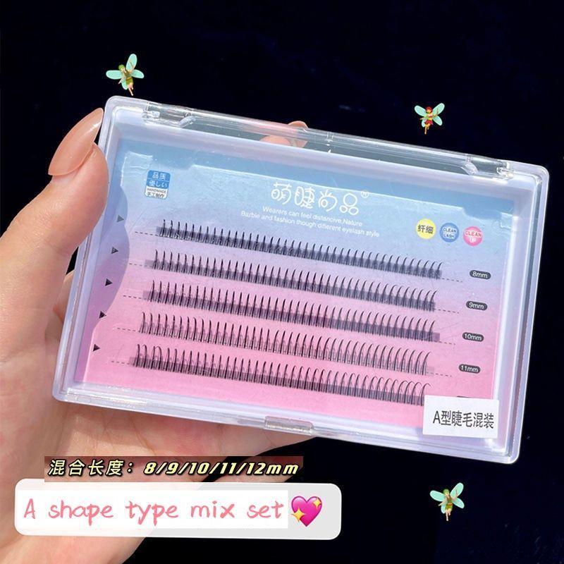 Tặng keo dán+ nhíp.Lông mi giả chữ A mix đuôi cá hót trend tiktok 2021