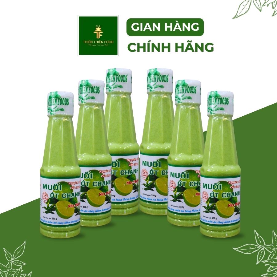 Muối Ớt Xanh Chai Lớn 250g (lốc 6 chai) Thương Hiệu Thiên Thiên Food - Đặc Sản Nha Trang Dùng Chấm Hải Sản