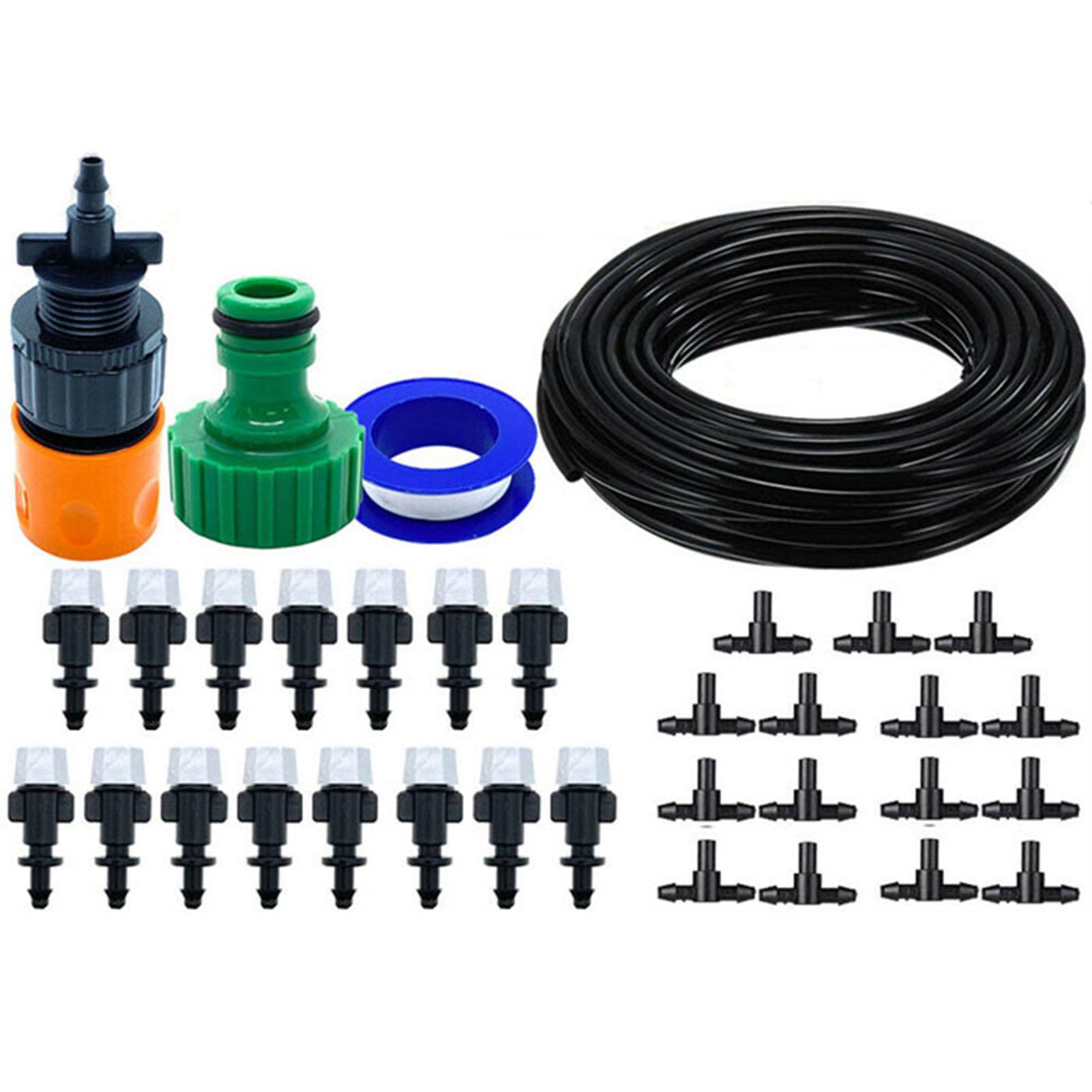 Bộ ống tưới nước nhỏ giọt 33ft, đi kèm với đầu phun sương có thể tháo rời, dễ dàng vệ sinh