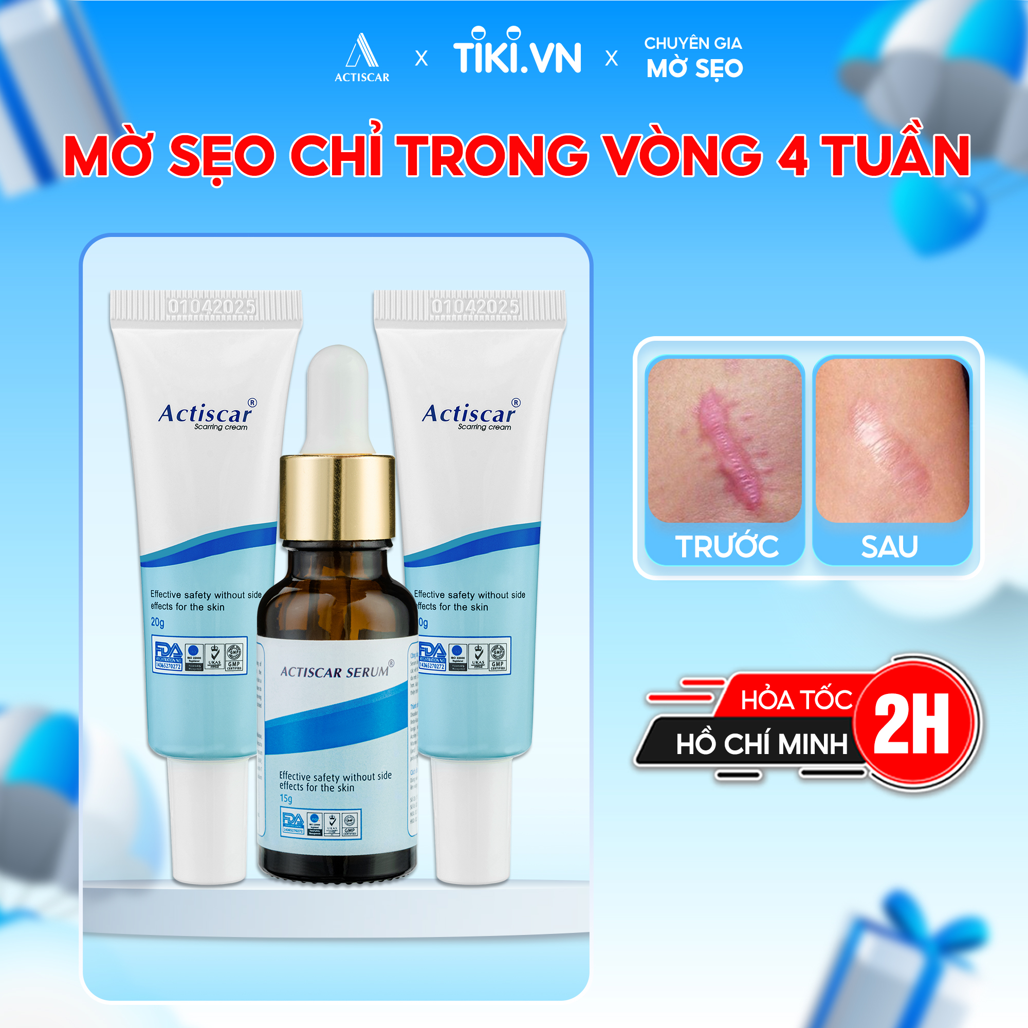 Bộ 2 Kem Xoá Sẹo 1 Serum Actiscar