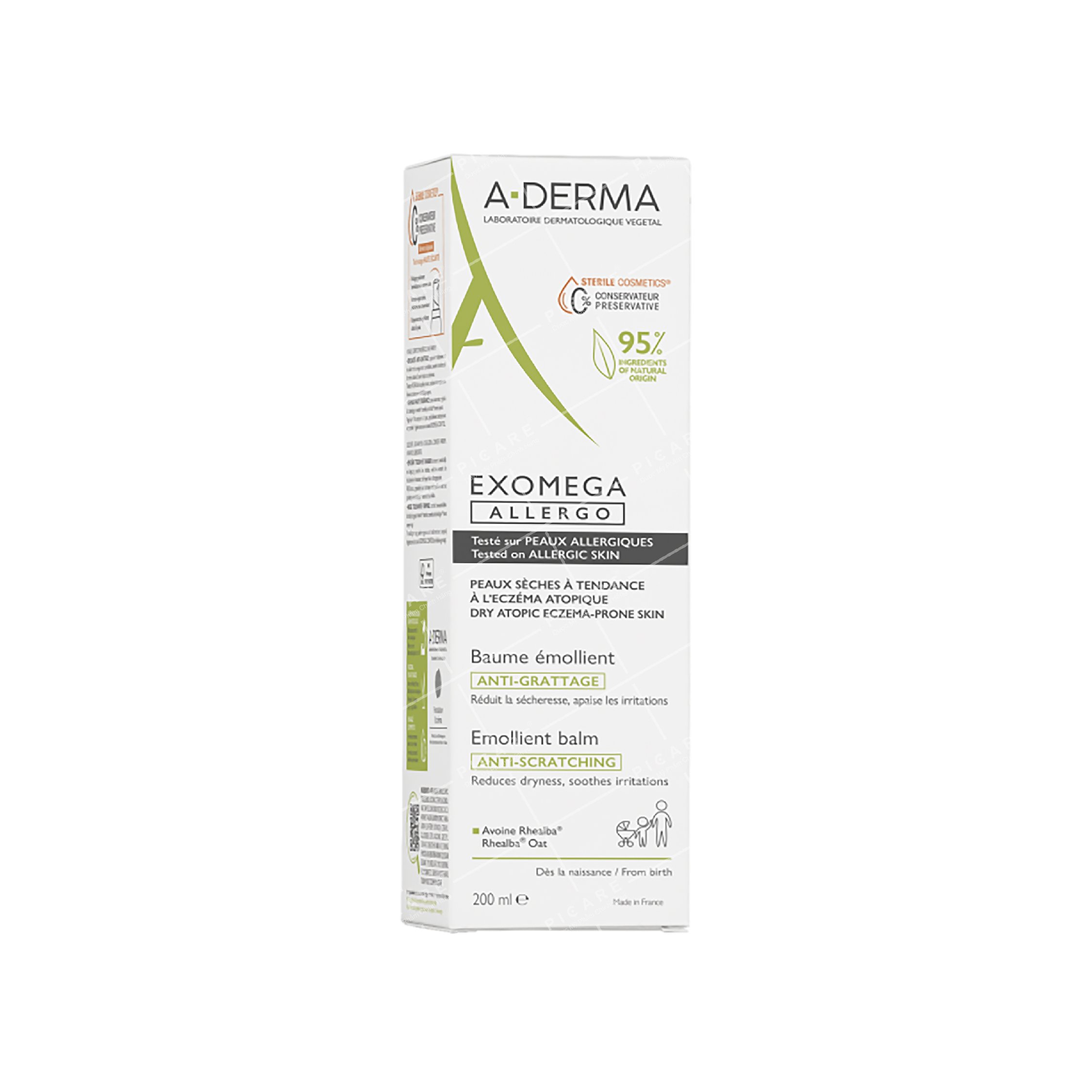 Kem Dưỡng Ẩm A-Derma Cho Viêm Da Cơ Địa &amp; Da Khô Exomega Allergo Emollient Cream 200ml