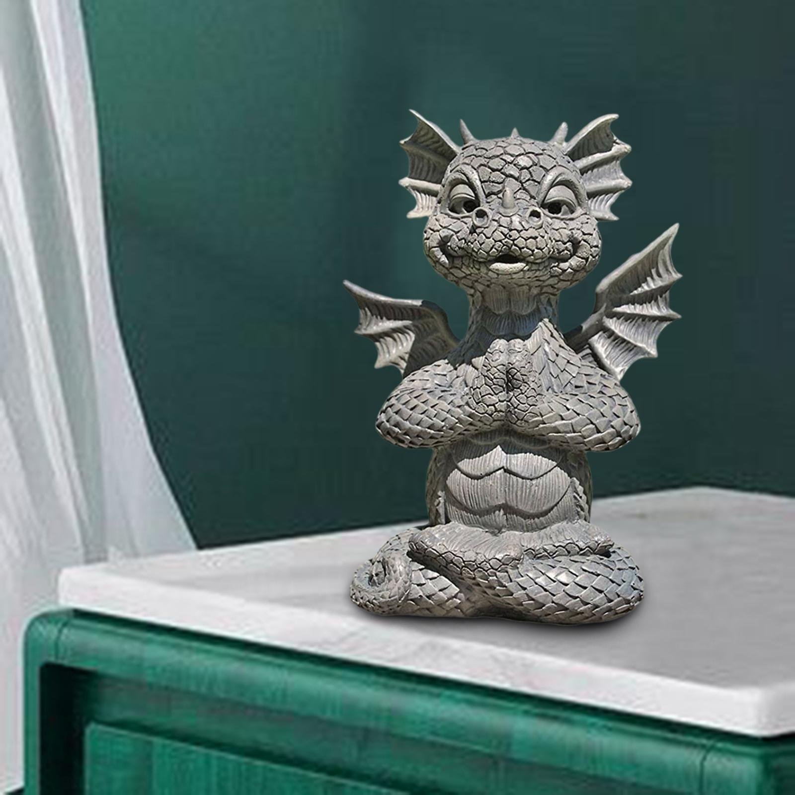 2x Dragon Statue Figurine Ornament Sculpture for Decoration