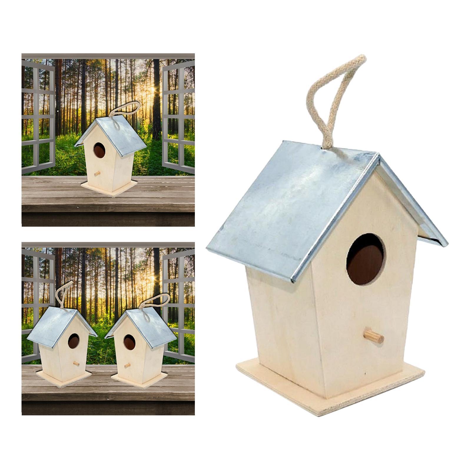 Bird House for Outside/Indoors/Hanging Wooden Mini Birdhouse Garden Terrace