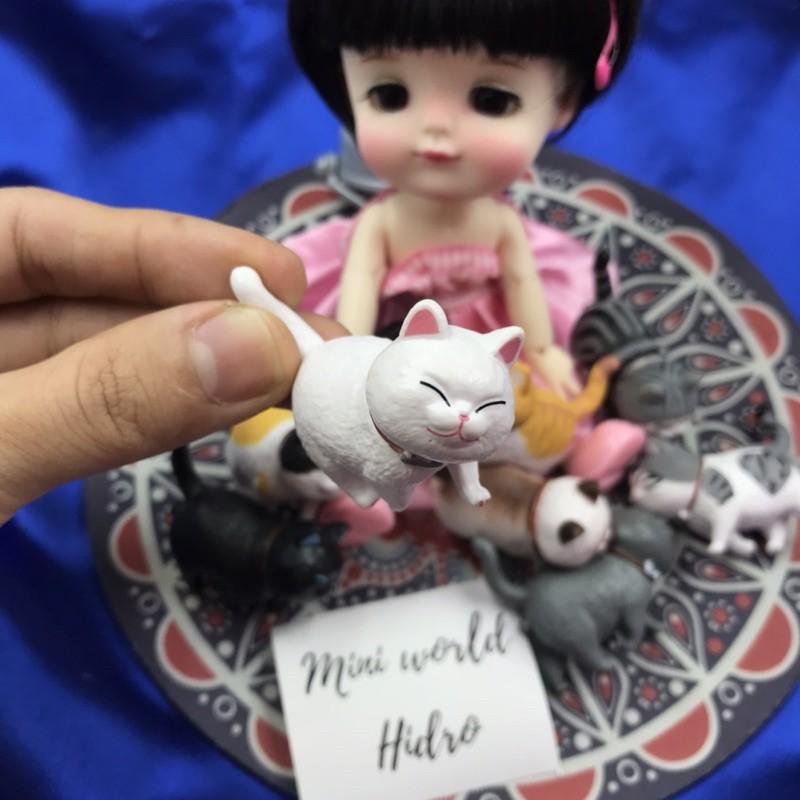 Combo mô hình bé mèo hoàng thượng tí hon mini cute mặt đánh yêu dành cho trang trí nhà búp bê Bb bjd tỉ lệ 1/8