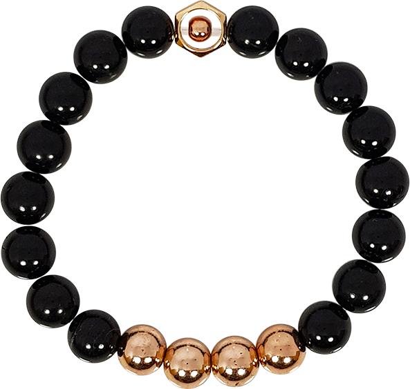 Vòng Tay Đá Obsibian 8 Ly Mệnh Thủy, Mộc Charm Lục Giác Laliz TR.14