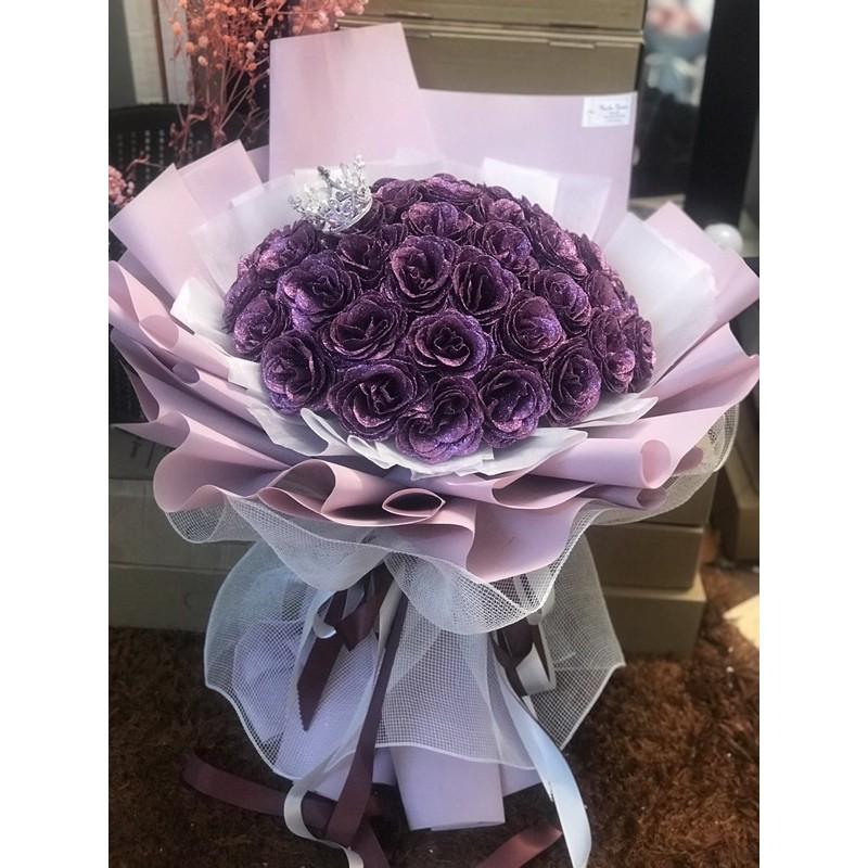 Bó hoa Nhũ vĩnh cửu 50 bông siêu to.