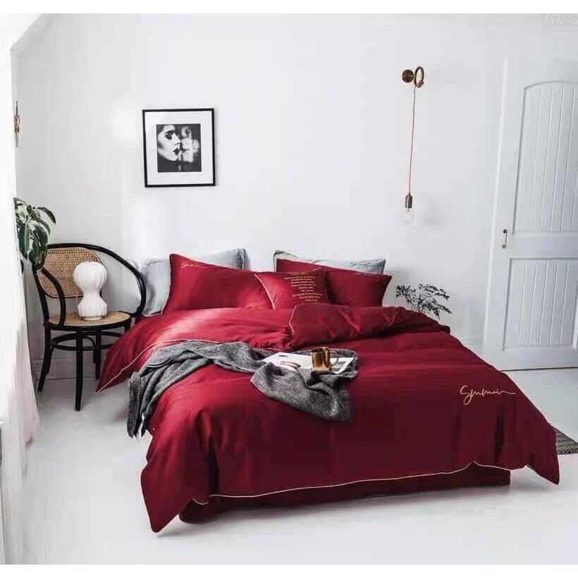 Bộ 5 Món Vỏ Chăn Tencel 40s Sumoi - Đỏ