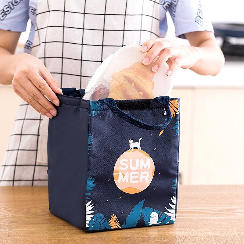 Portable Lunch Bag New Thermal Insulated Lunch Box Tote Cooler Handbag Bento Pouch Dinner Container School Food Storage Bags