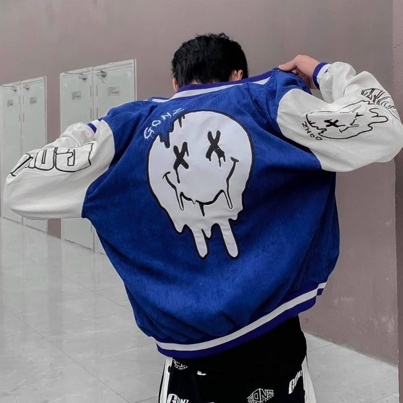 Áo bomber jacket nhung khoác nữ nam unisex gió cúc bấm form rộng local brand ulzzang phong cách hàn quốc đep chữ G