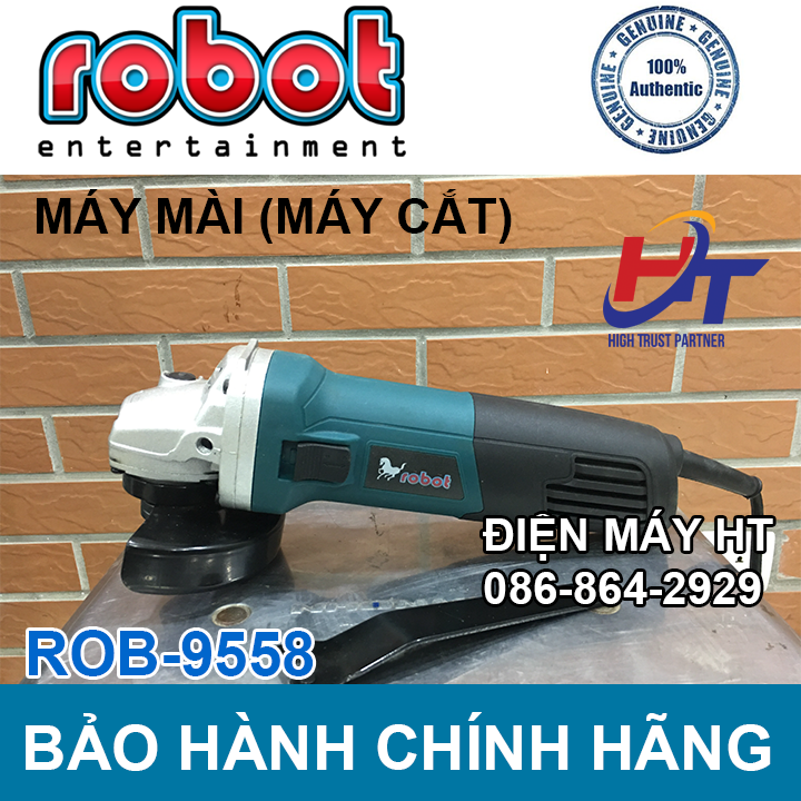 Máy mài góc, máy cắt sắt, cắt gạch, máy mài cầm tay đa năng ROBOT ROB-9558 - Lõi đồng - công suất 850w