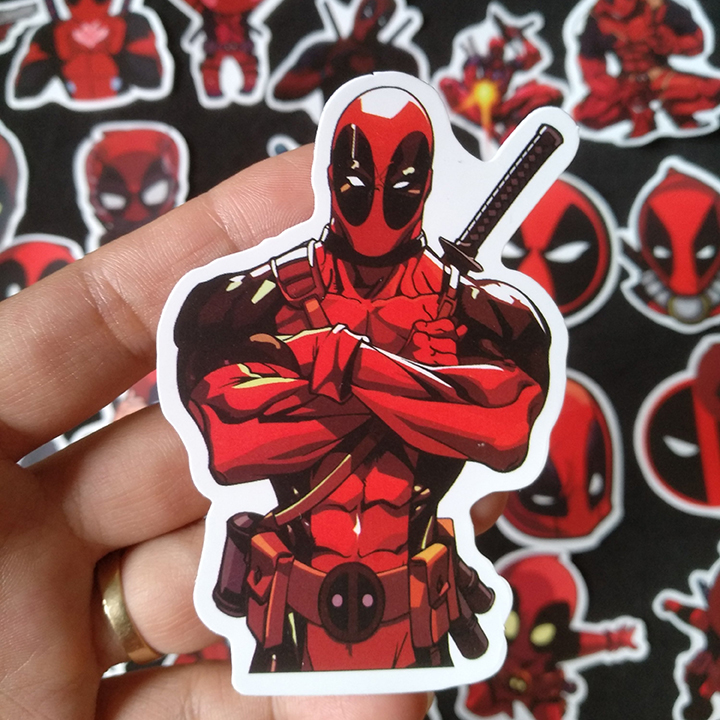 Bộ Sticker dán cao cấp chủ đề DEADPOOL - Dùng dán Xe, dán mũ bảo hiểm, dán Laptop