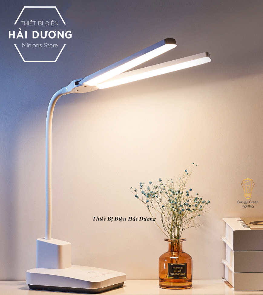 Đèn Bàn LED 2 Đầu Chiếu Sáng DB-1928 - 3 Chế Độ Ánh Sáng - Xoay 180 Độ Thay Đổi Góc Chiếu Sáng Linh Hoạt - Có Video