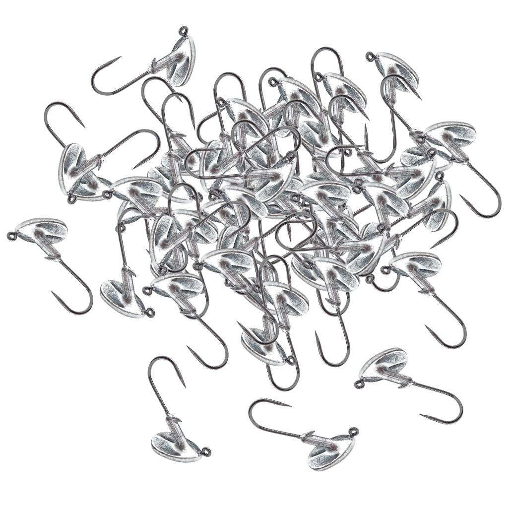 50pcs Tumbler Lead Head Fishing Hooks Jig Bait for Soft Lure Fishinghook 5g