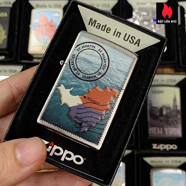 Bật Lửa Zippo 205 St Maarten Martin Stamp