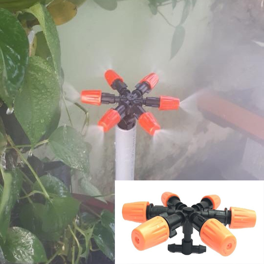 5 Béc Phun Sương 6 Hướng Tưới Lan, Cây Cảnh Kèm Nối Ren 21