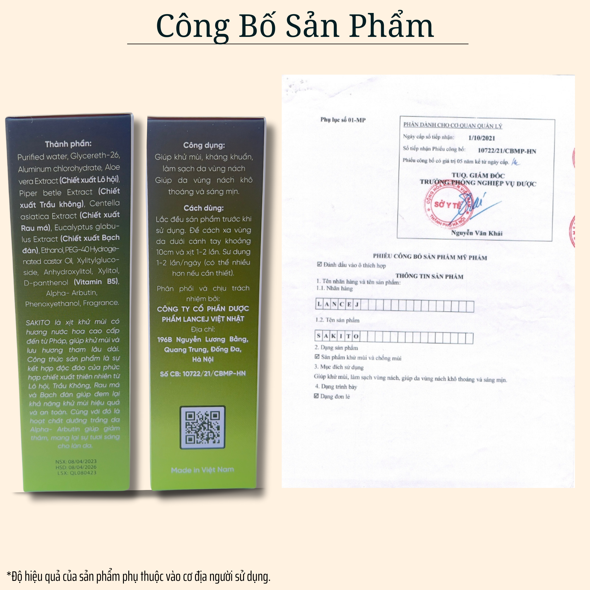 Xịt Khử Mùi Hôi Nách SAKITO LANCEJ - Khử Mùi Hôi Nách, Hôi Chân, Thâm Nách, Ra Mồ Hôi Nách - Thành Phần Từ Thiên Nhiên | Dung Tích 50ml - HÀNG CHÍNH HÃNG