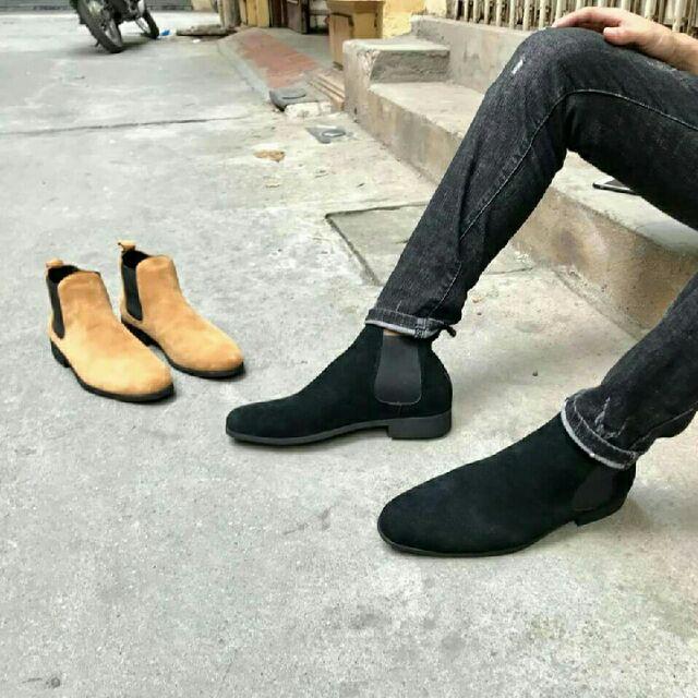 GIÀY CHELSEA BOOT DA BÒ LỘN