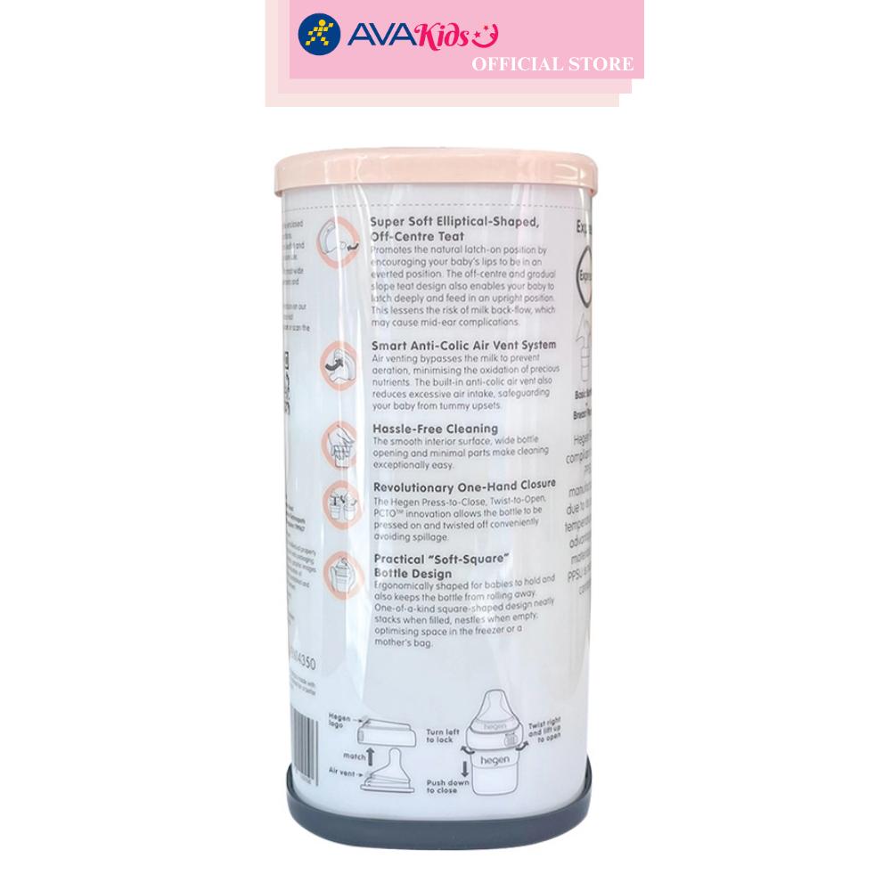 Bình sữa nhựa PPSU Hegen cổ rộng 240 ml (3 – 6 tháng)